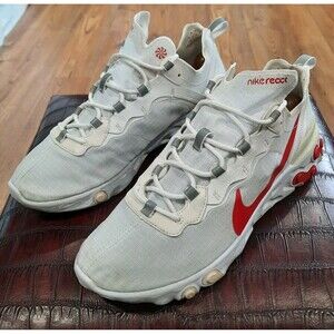 SIZE 10.5  Nike React Element 55 White University Red BQ6167-102